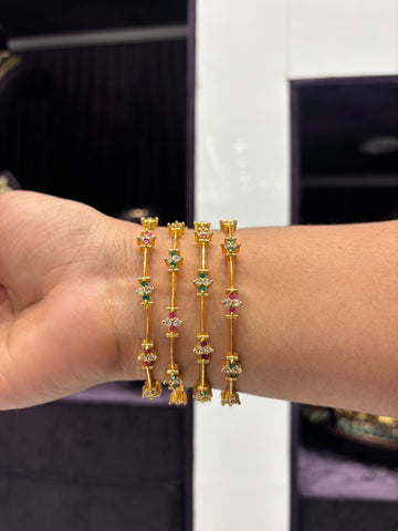 CZ Multi Stone Bangles (set of 4)