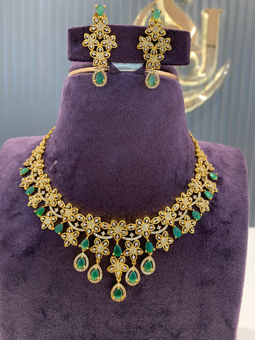 CZ Green Stone Necklace