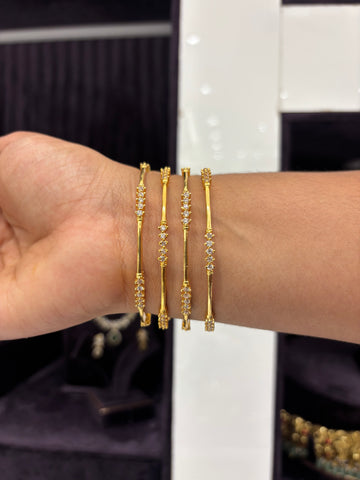 Most trending Cz stone bangles (set of 4)