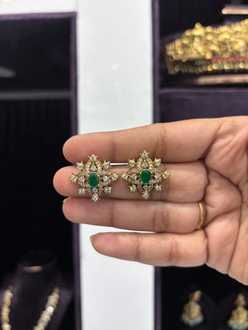 Green stone Studs