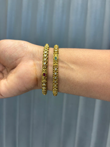 Nakshi Multi Stone Bangles (set of 2)