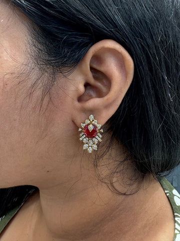 Beautiful ruby studs