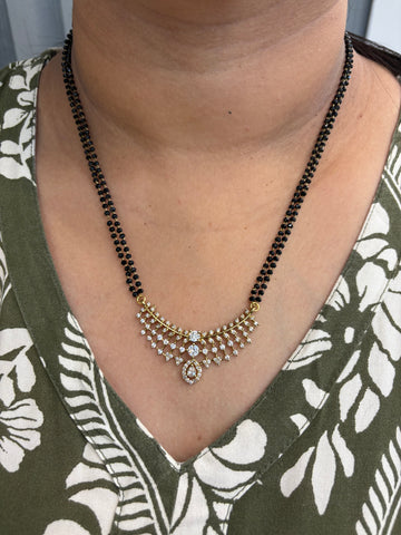 2 lines black beads 18 inch long