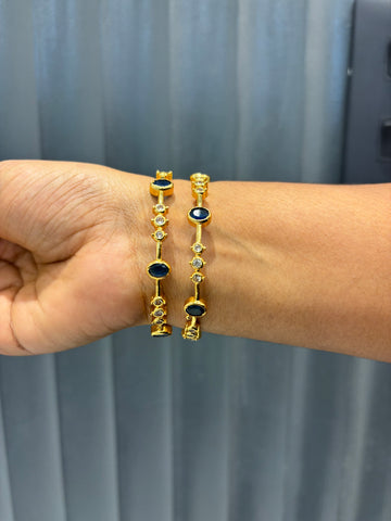 CZ Blue Stone Bangles