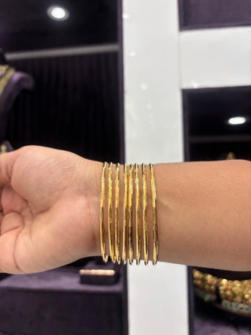 Microplated Gold Bangles (Set of 8)