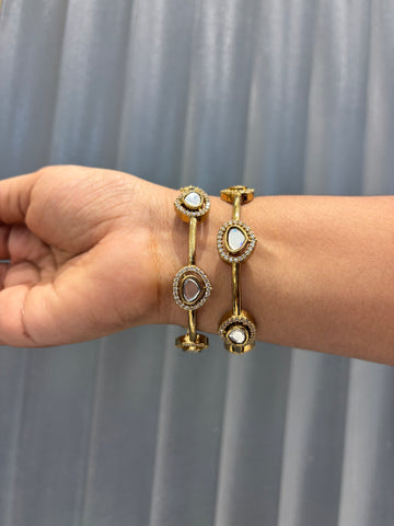 Victoria White Stone Bangles