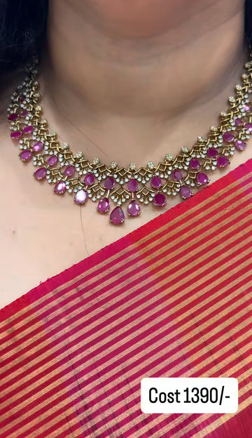 Beautiful ruby stone necklace