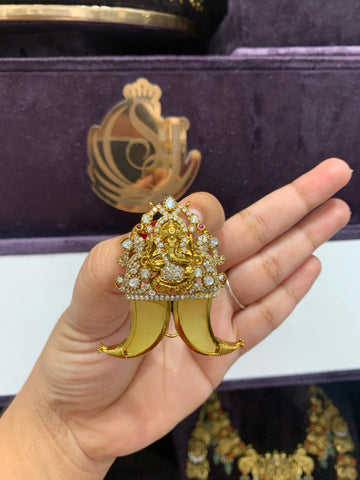 Beautiful tiger Ganesh pendant with back hook