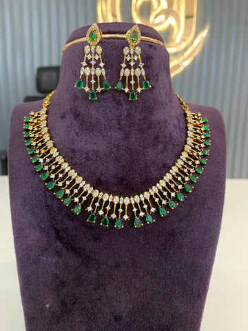 CZ Green Stone Necklace