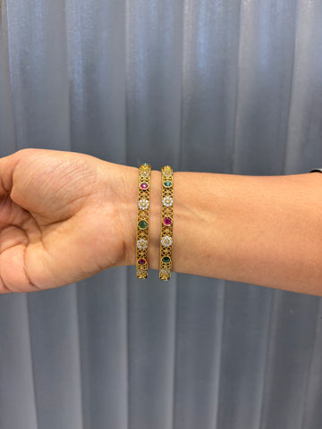Nakshi Multi Stone Bnagles
