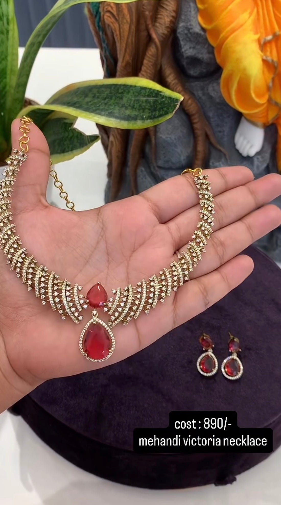 Beautiful red stone necklace