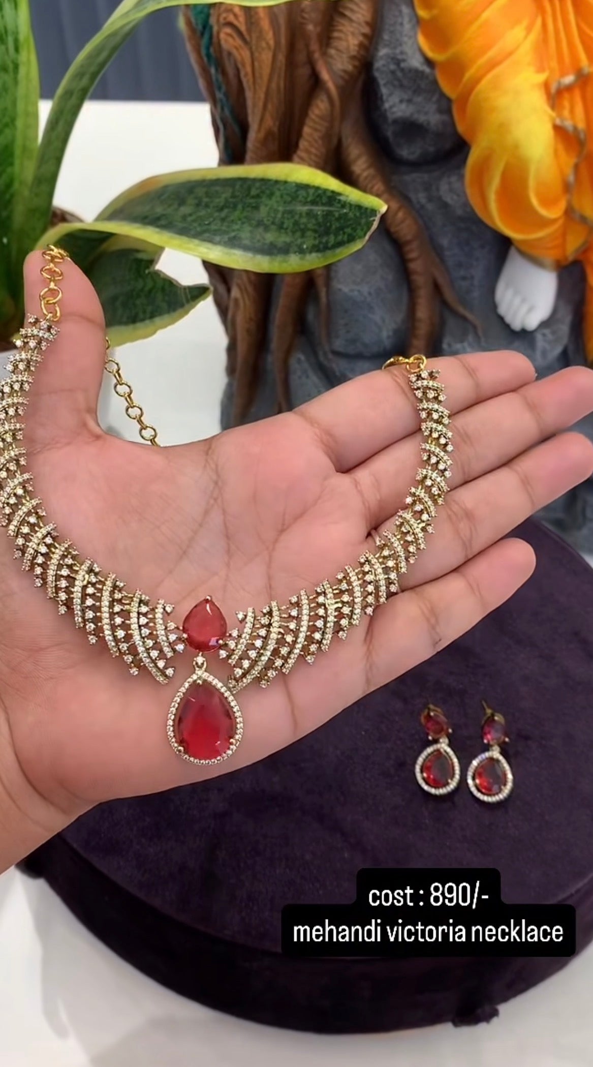Beautiful red stone necklace