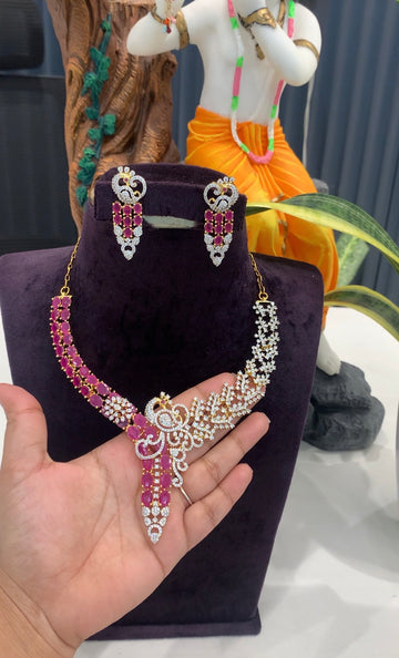 Beautiful ruby kanti style necklace
