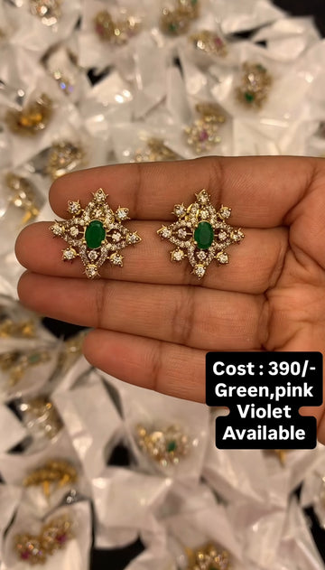 Beautiful green stone studs