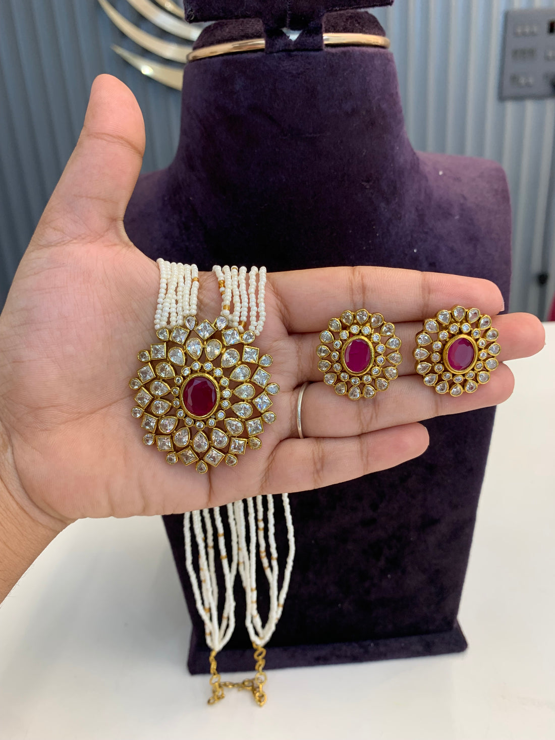 Premium beads set with earrings