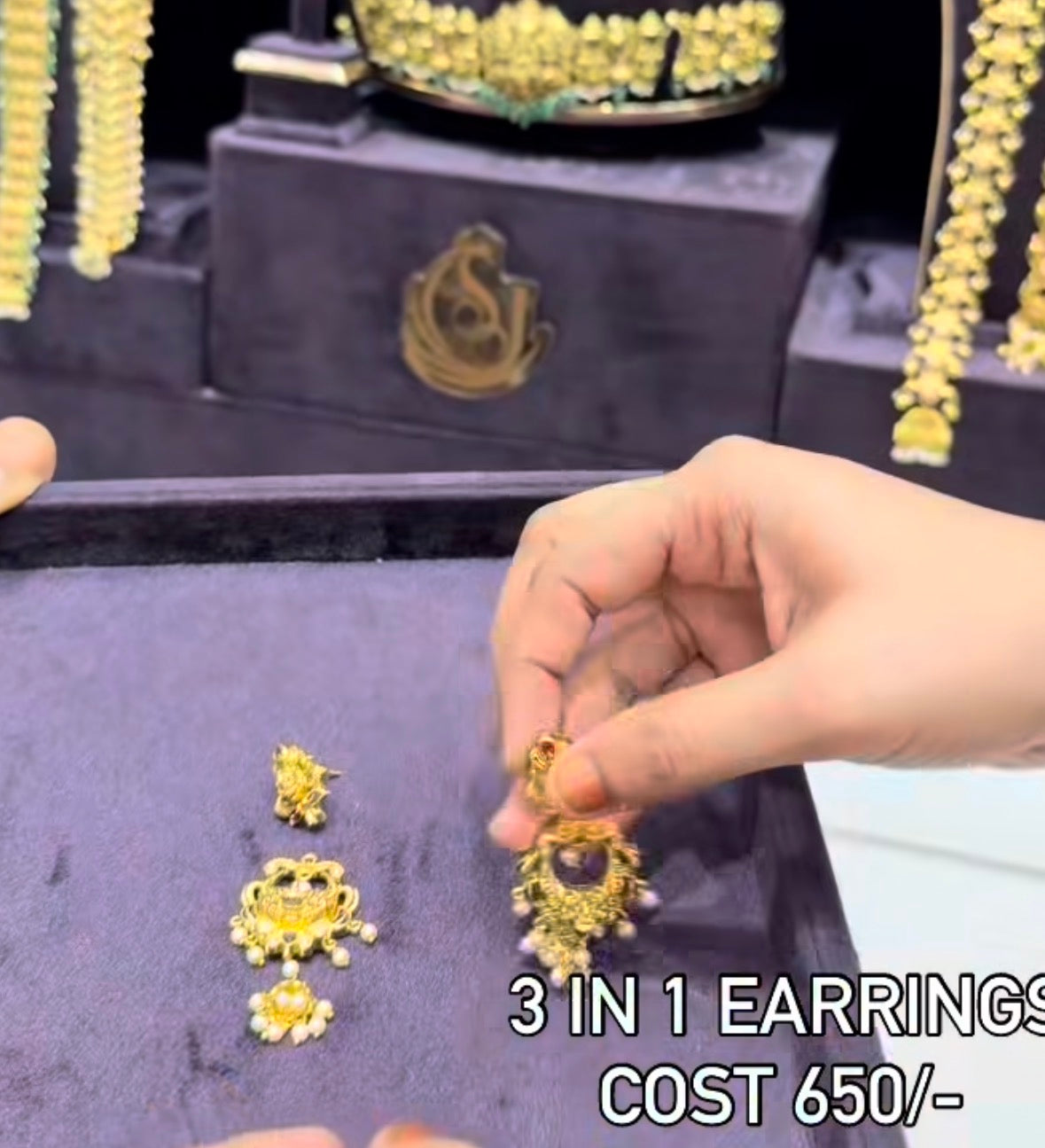 Beautiful customised 3 in 1 earrings