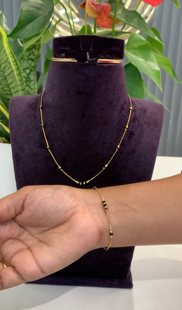 Beautiful blackbeads beads combo 18inchs chain +free size bracelet