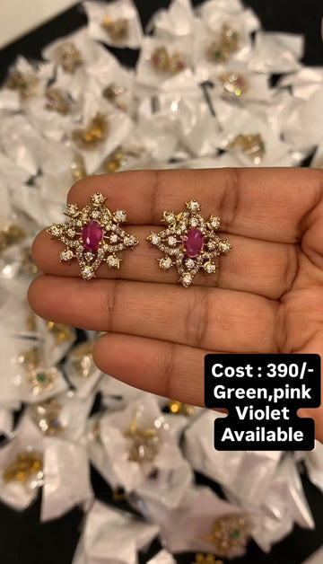 Beautiful pink stone studs