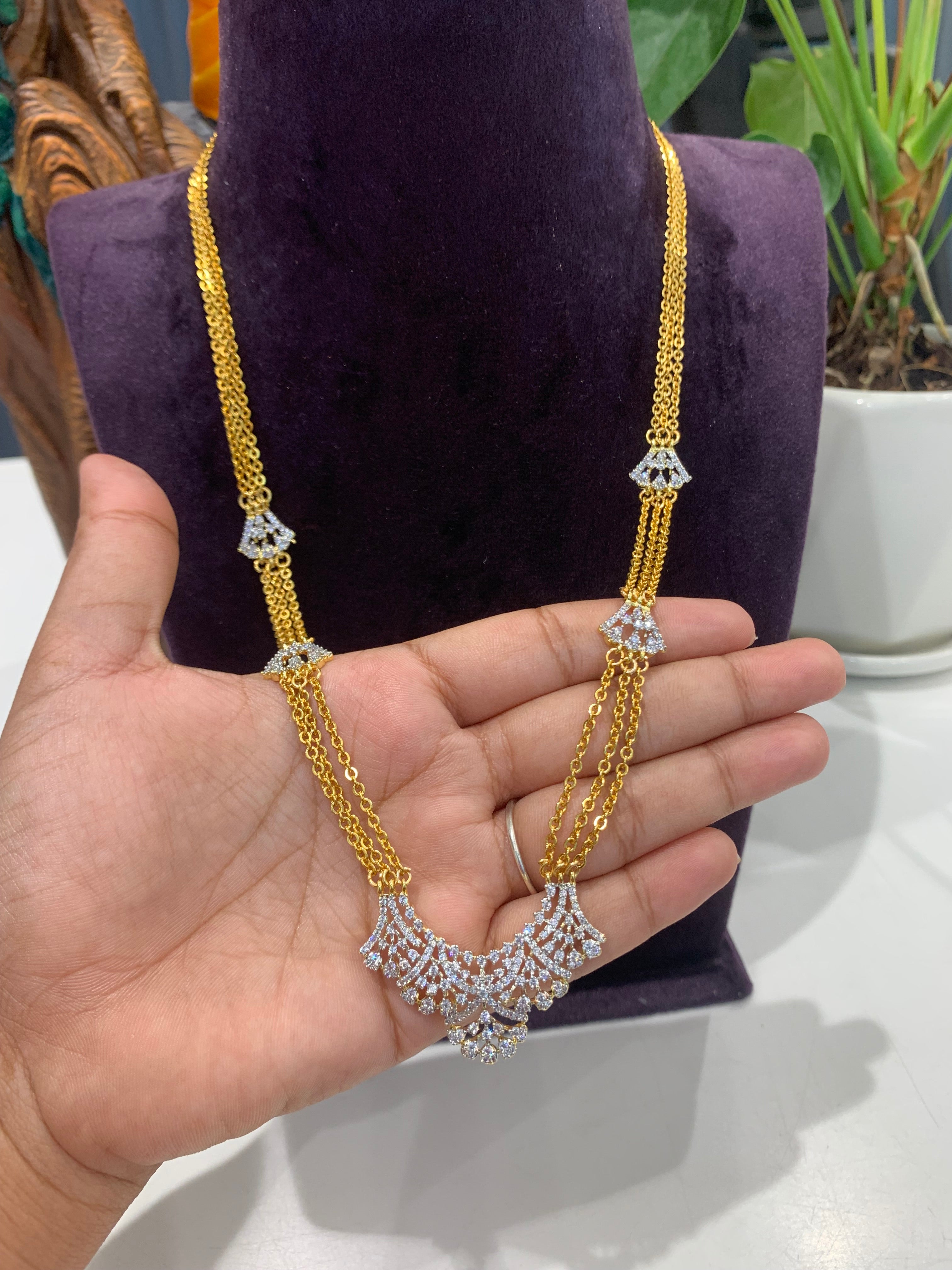 Beautiful chandraharam set 18 inchs