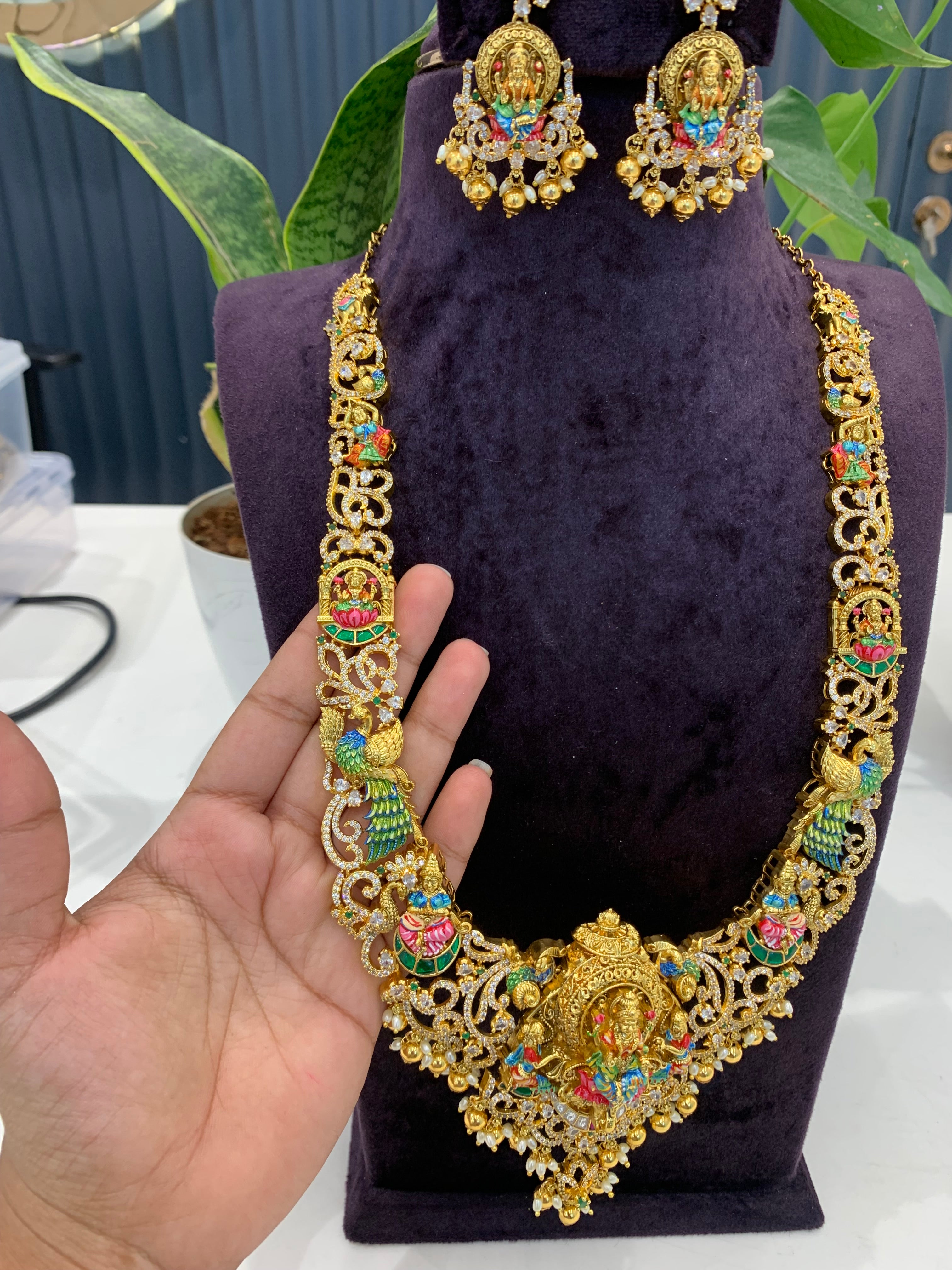 Beautiful traditional meenakari long haram