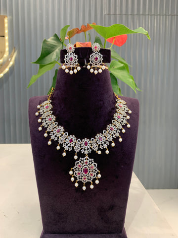 Beautiful pink stone GJ necklace