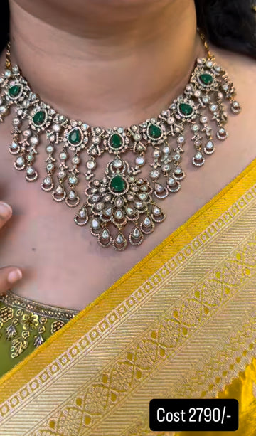 Beautiful polki style party wear necklace
