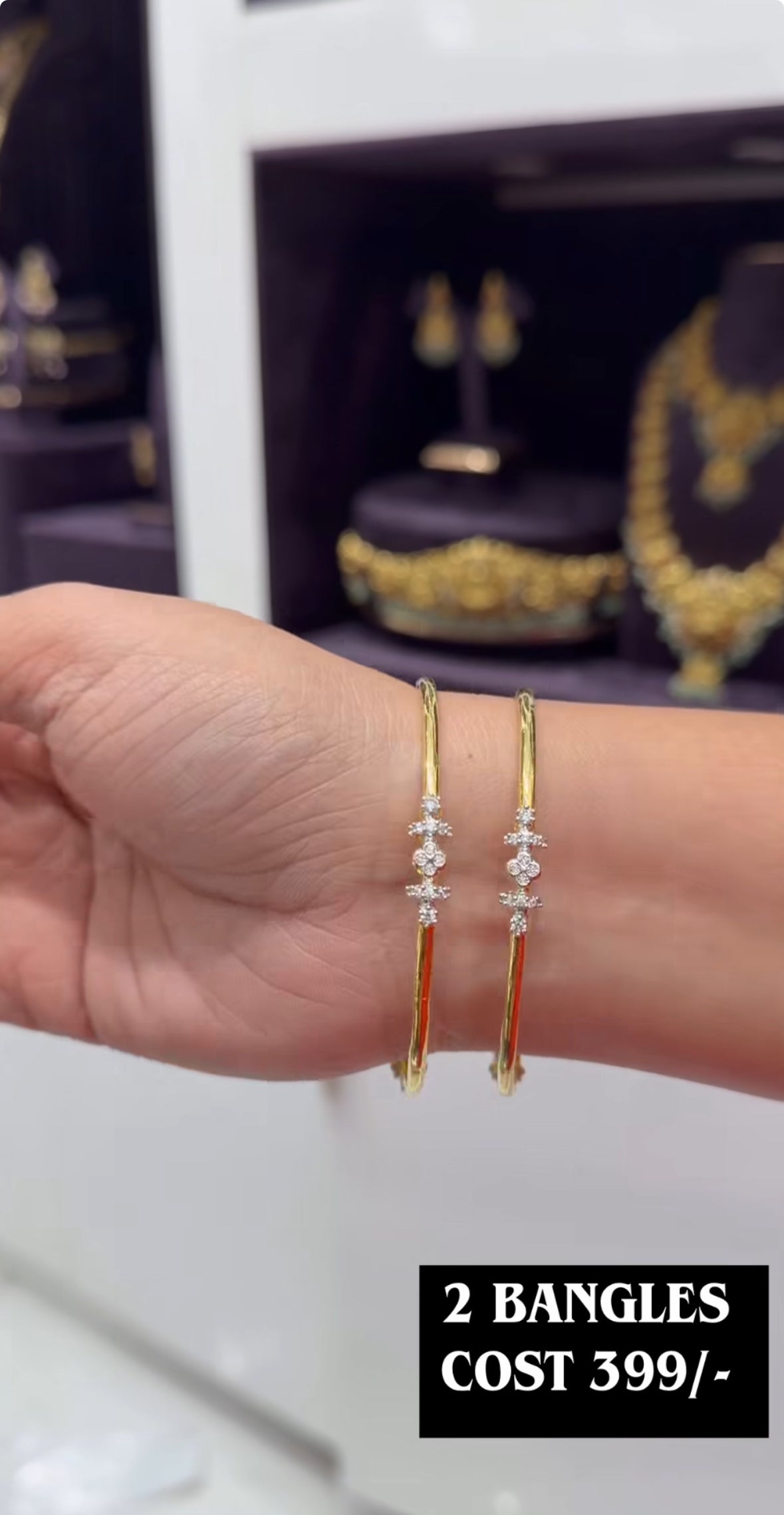 Beautiful diamond replica bangles set of 2