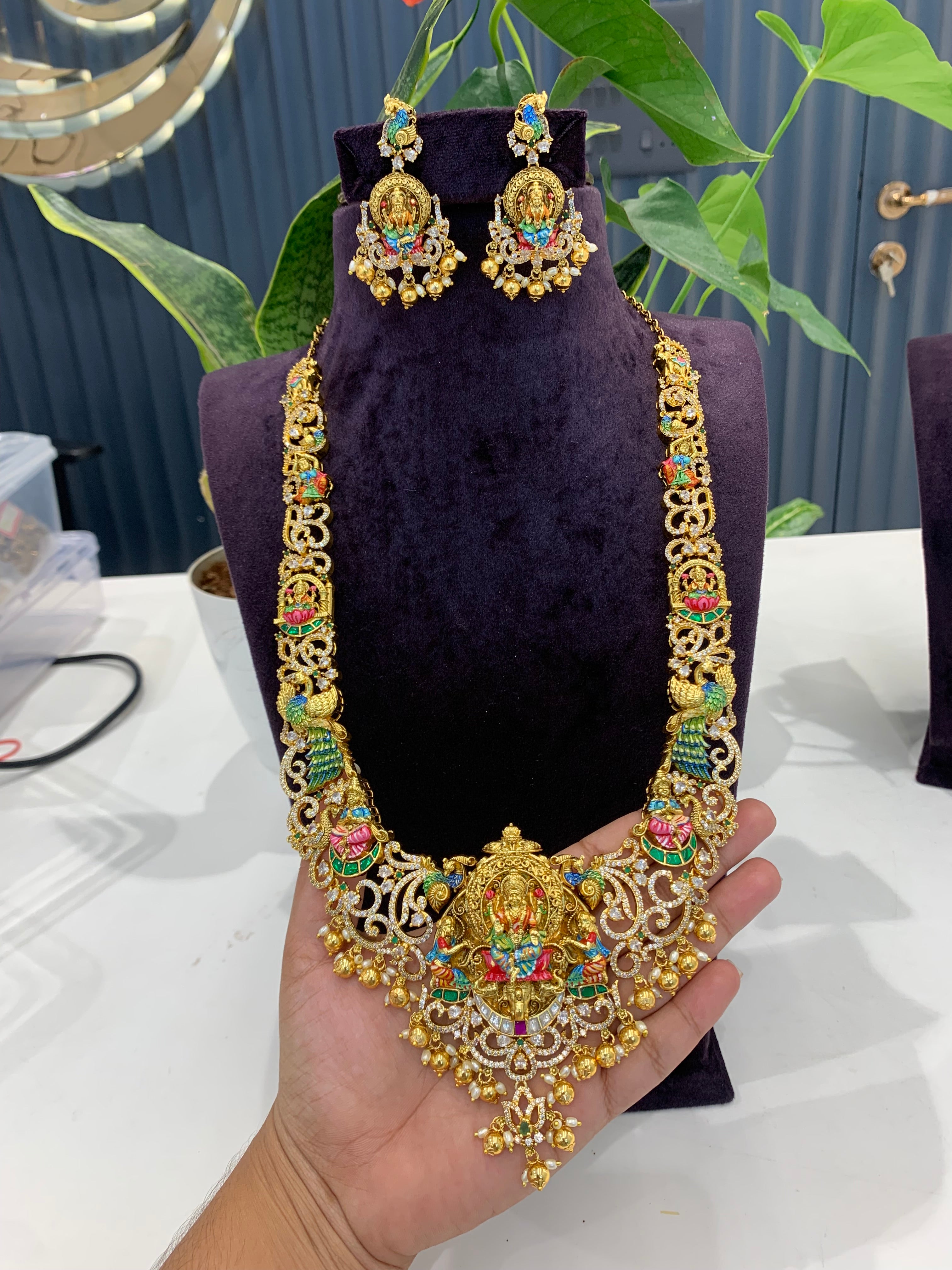 Beautiful traditional meenakari long haram