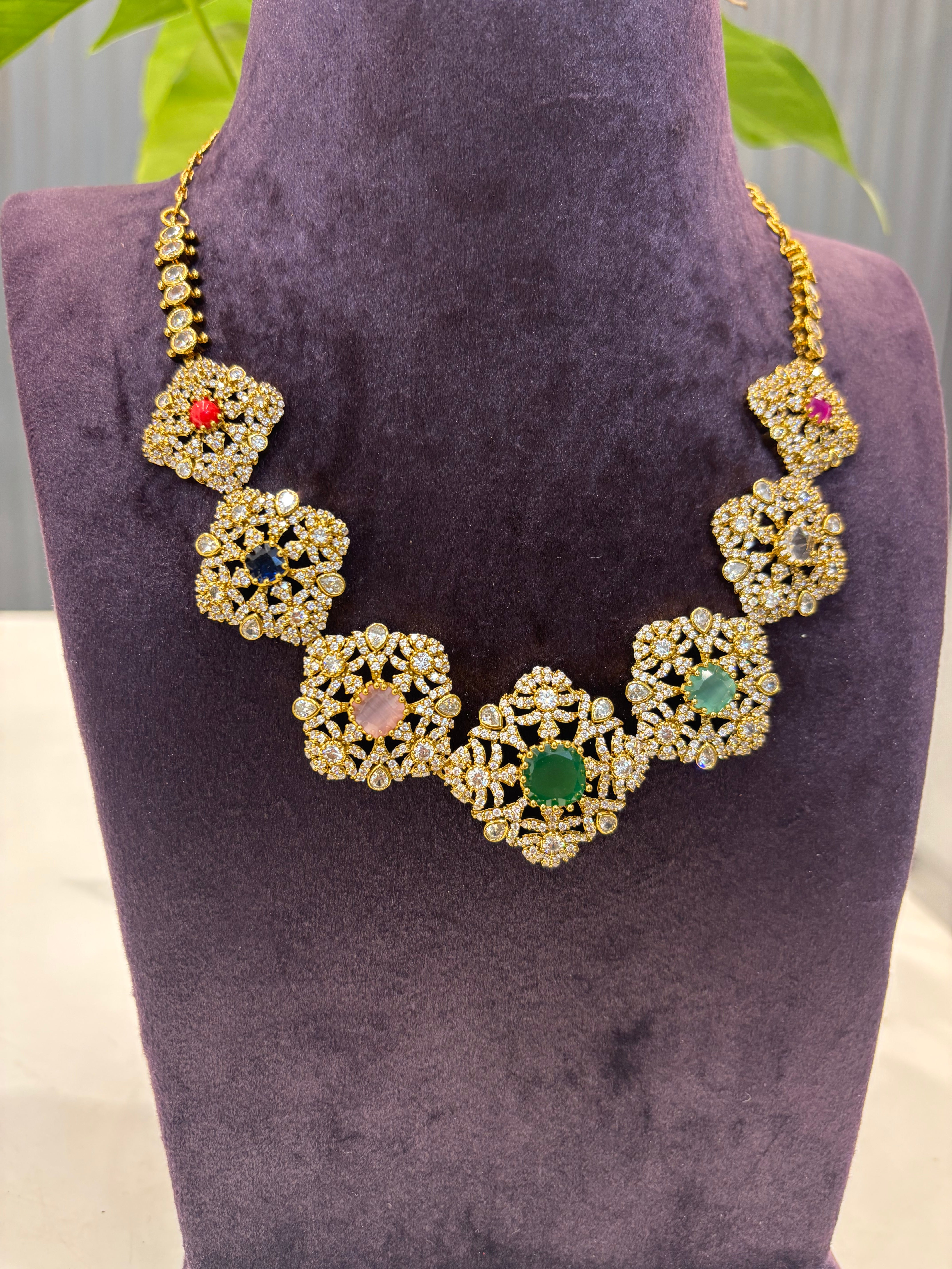 Beautiful Navarathna Victoria necklace