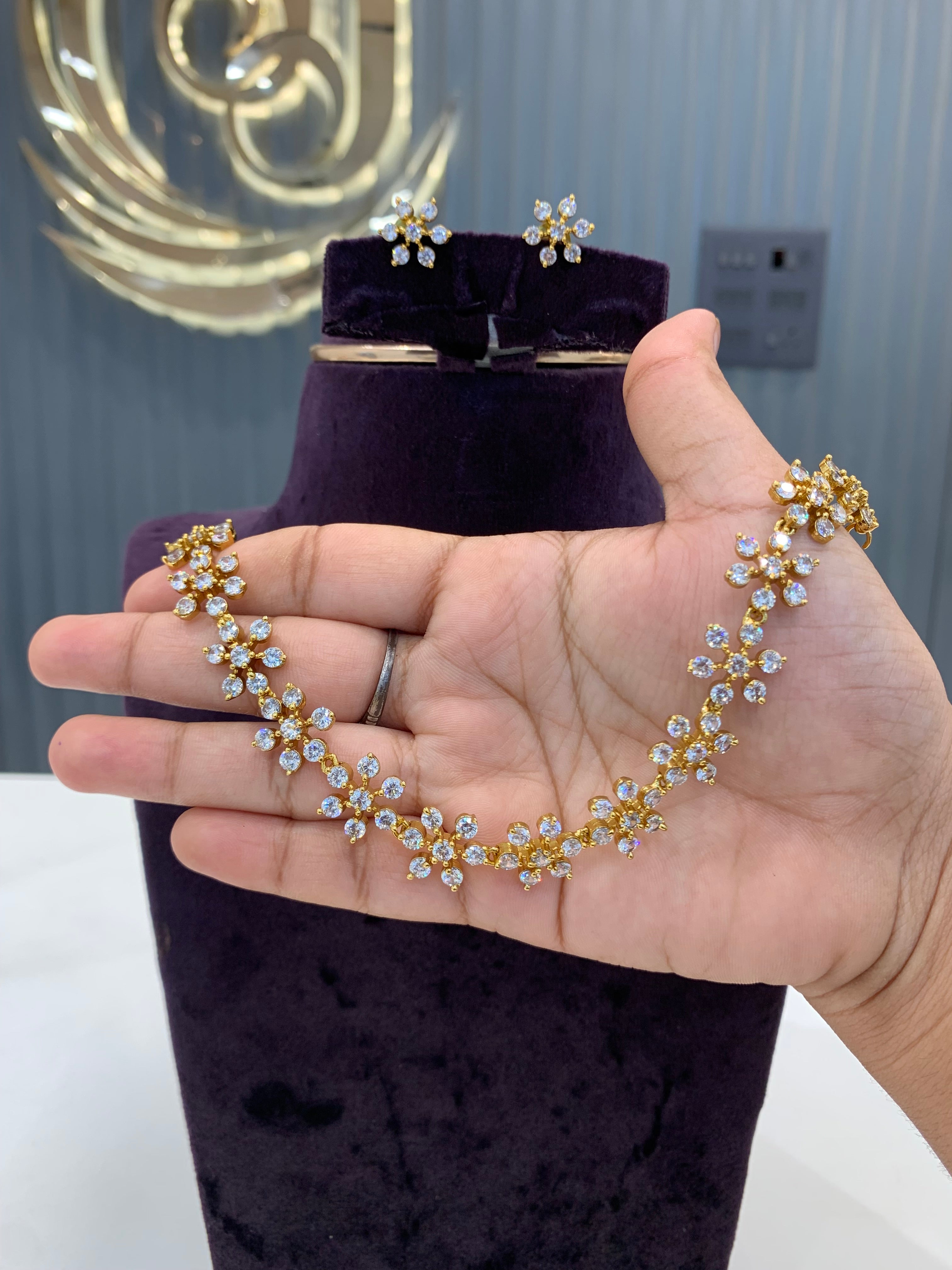 Beautiful simple white stone necklace
