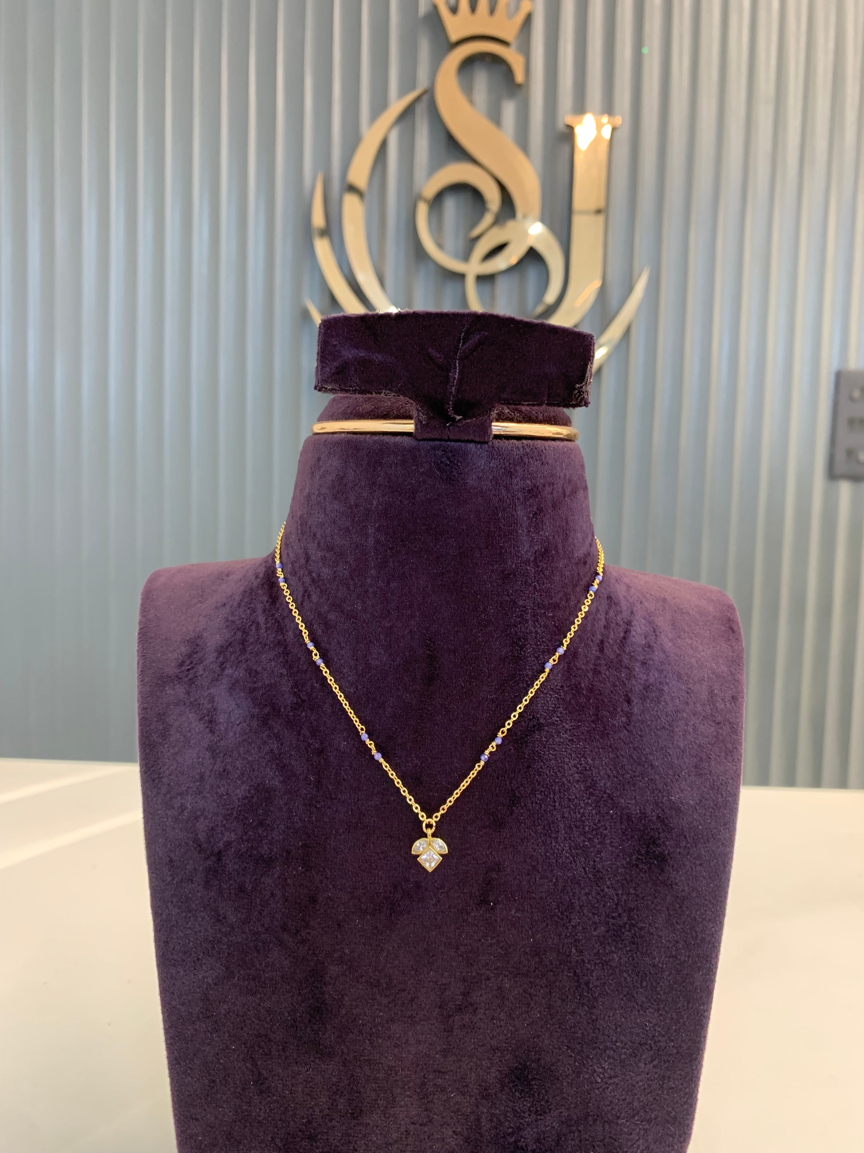 Simple chain with cute mini locket – Sujatha Gold Covering Works