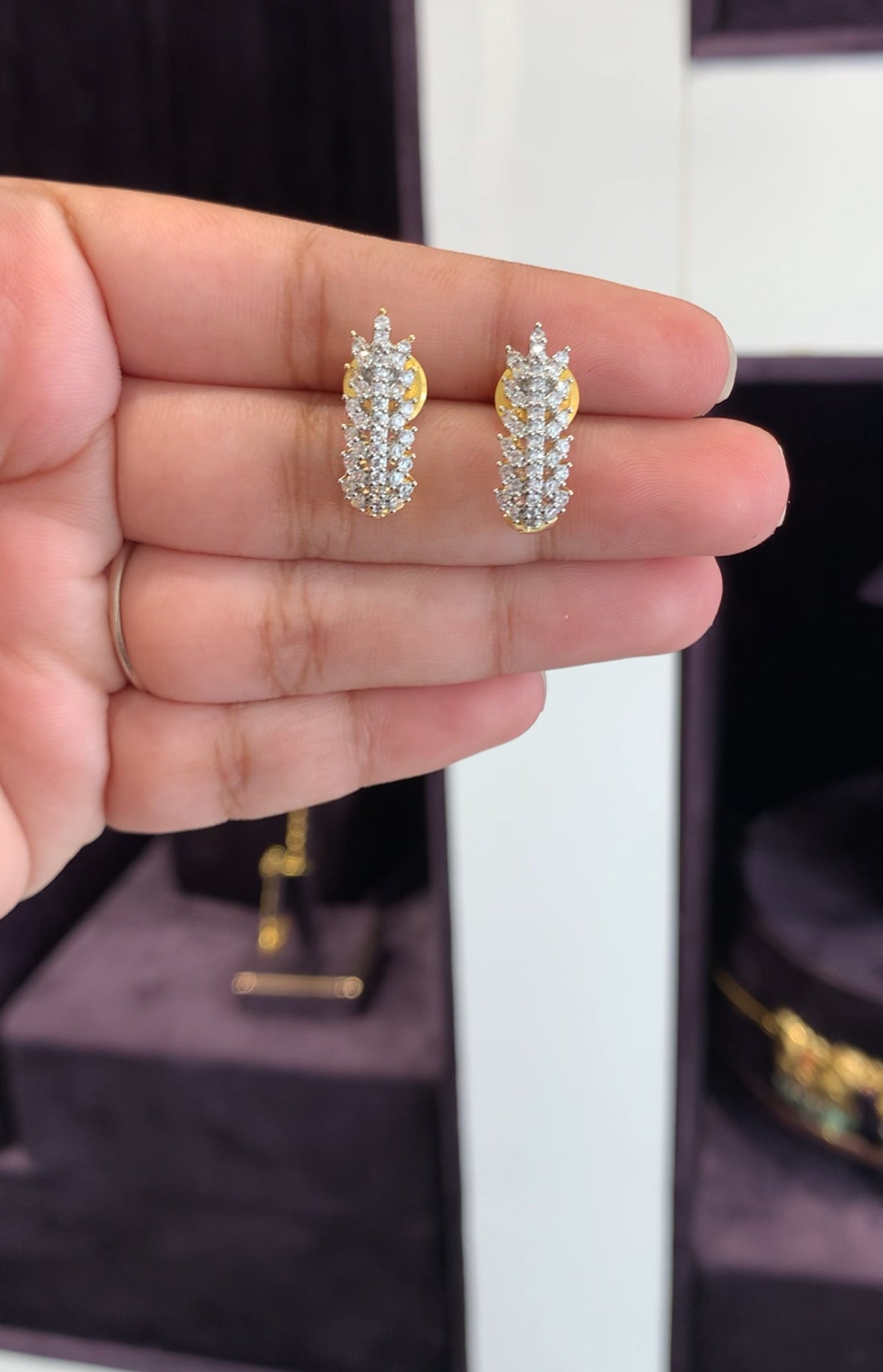 Beautiful diamond replica studs