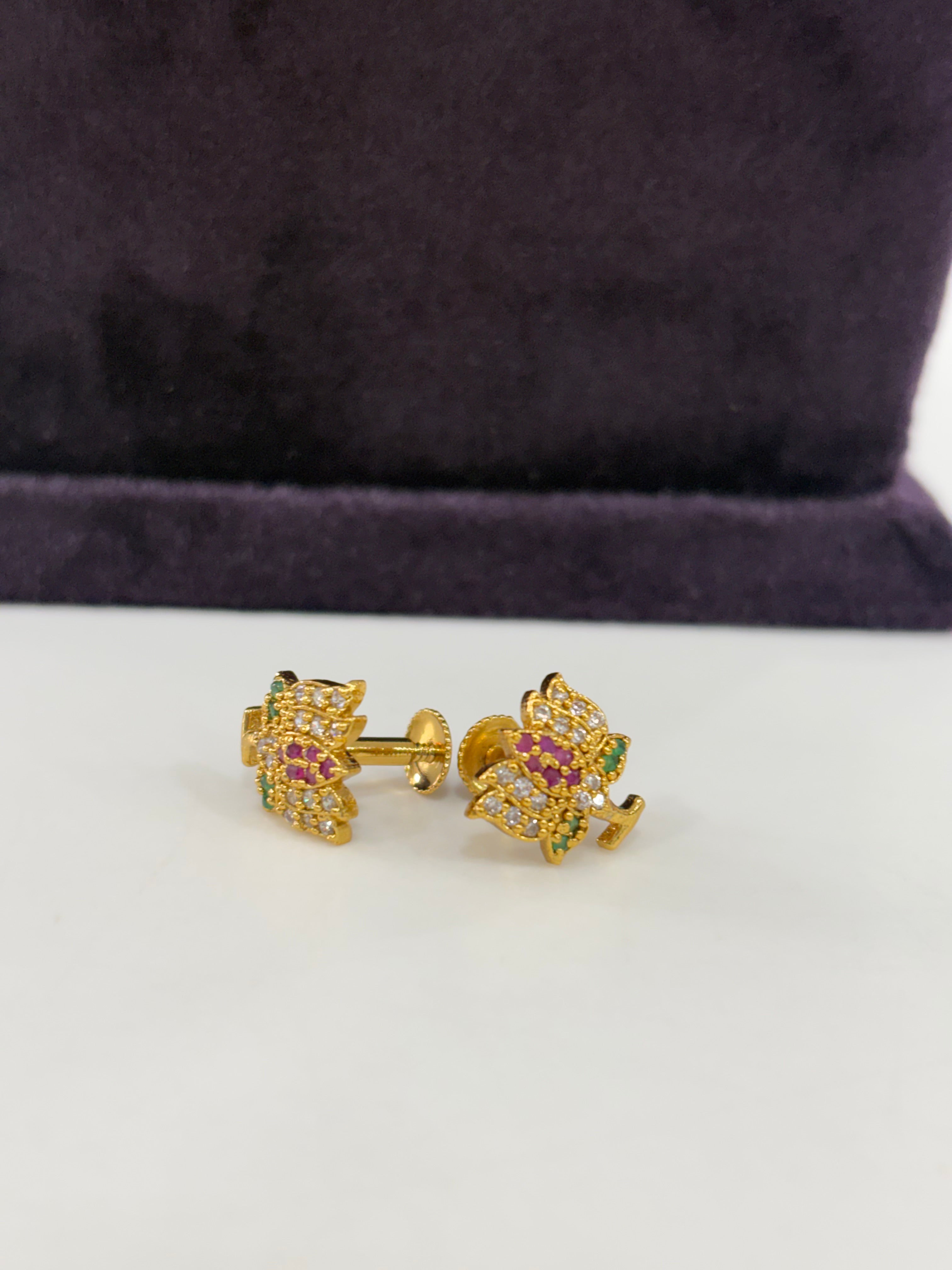 Beautiful multi lotus studs with screwback