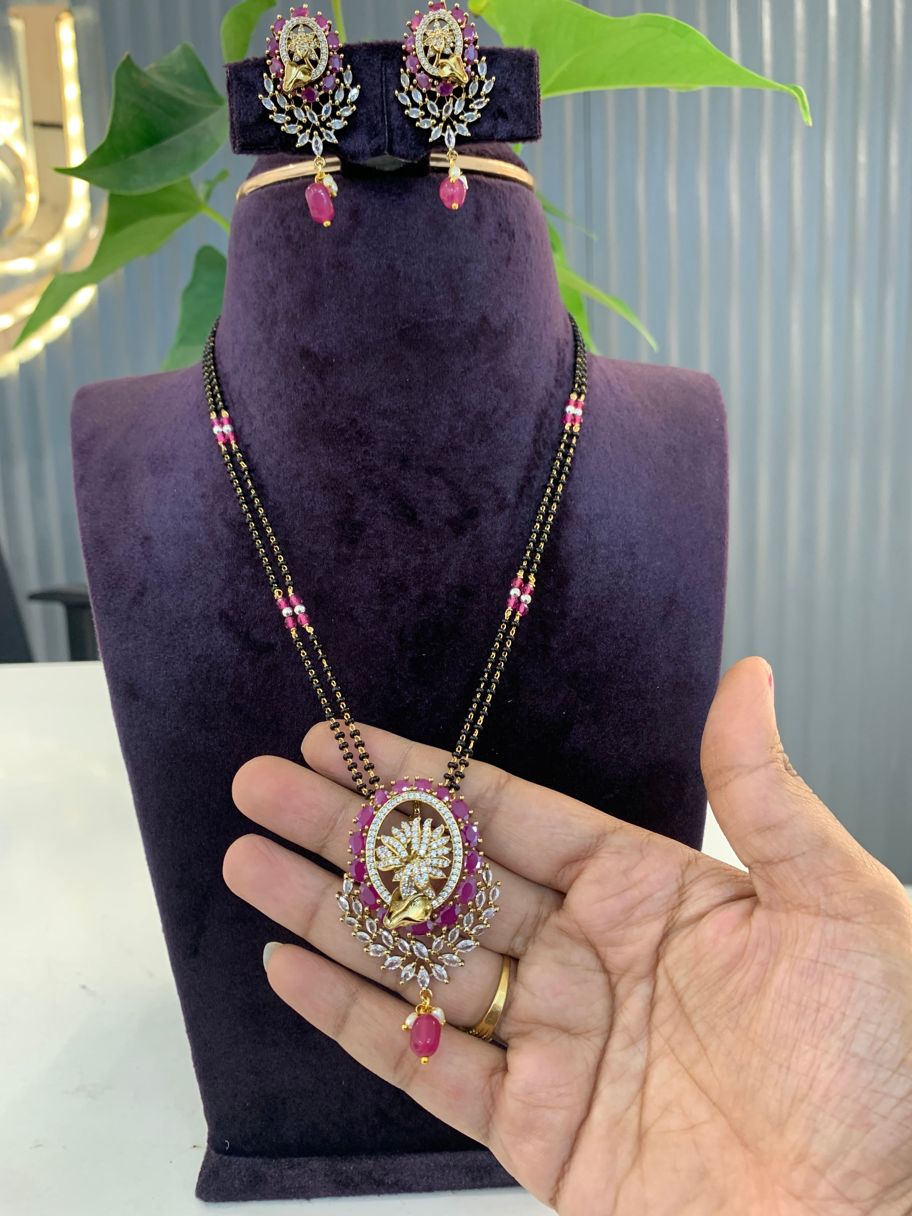 Beautiful locket set with Black beads