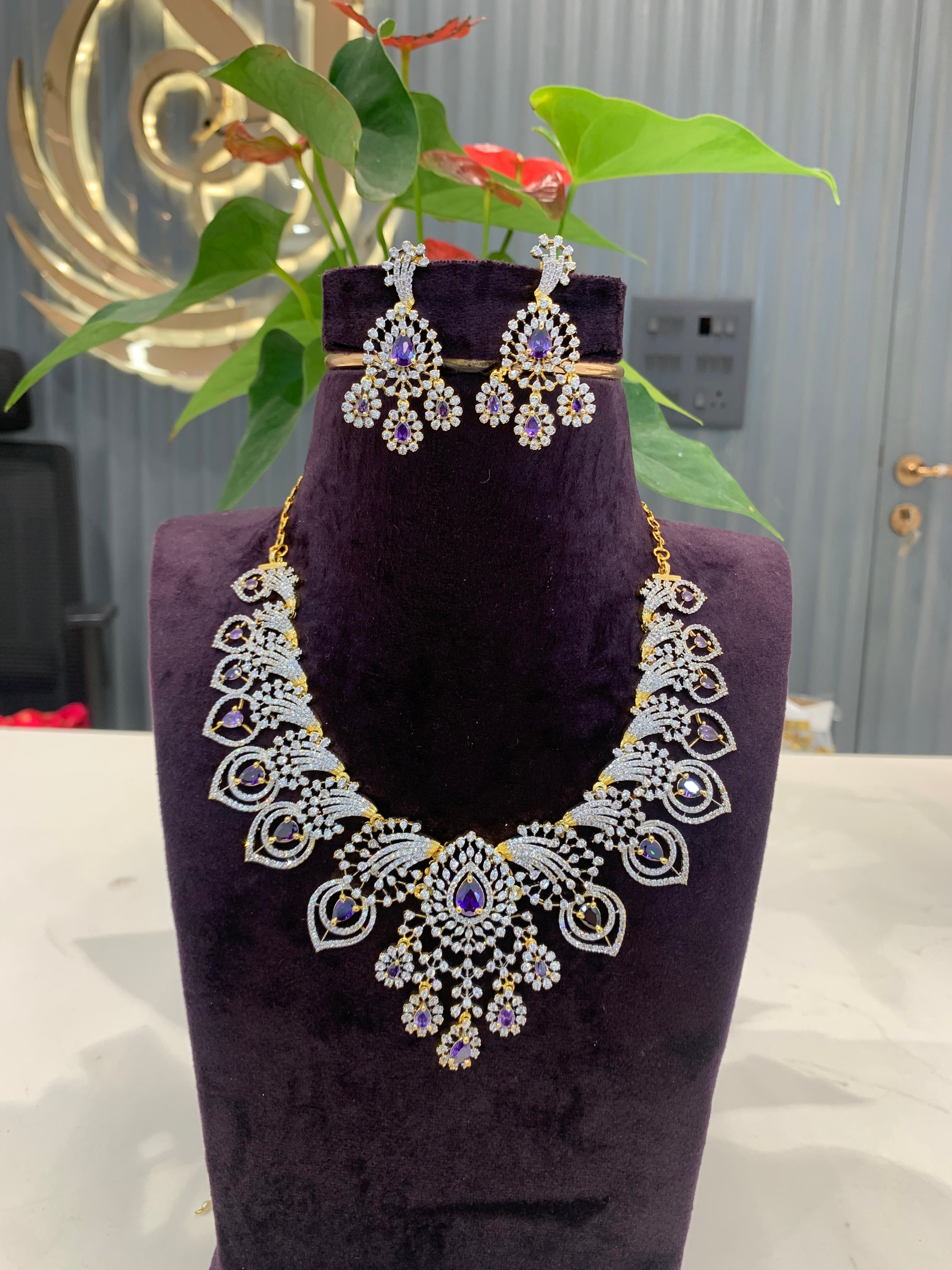 Beautiful trendy purple colour GJ neckset