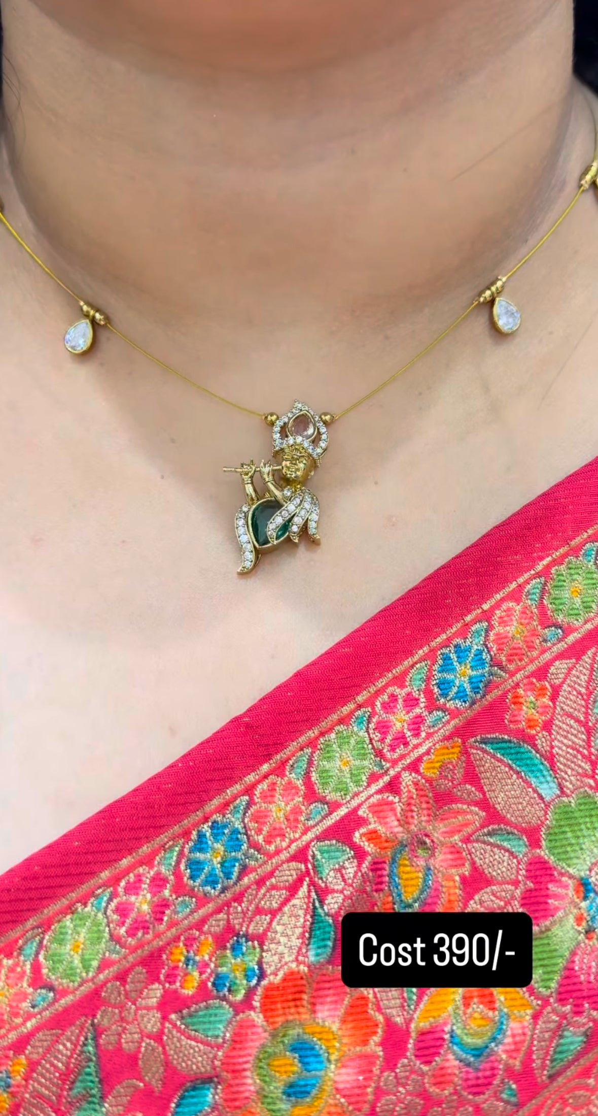 Beautiful krishna pendant with invisible chain