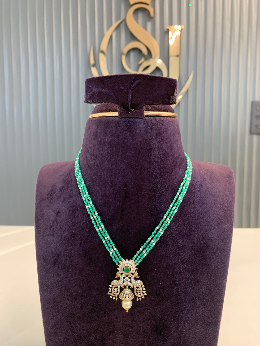 Premium beads set with CZ beads(3 lines)