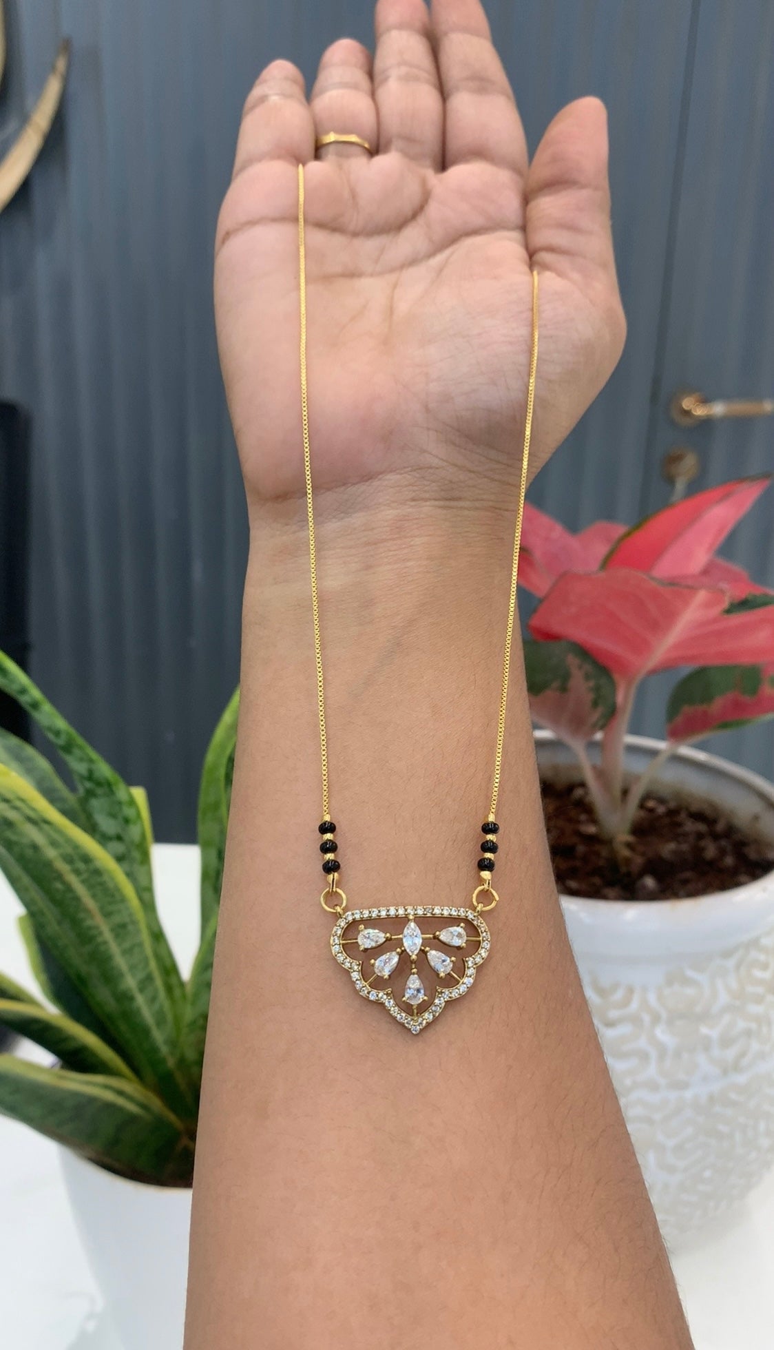 Beautiful locket with Black beads