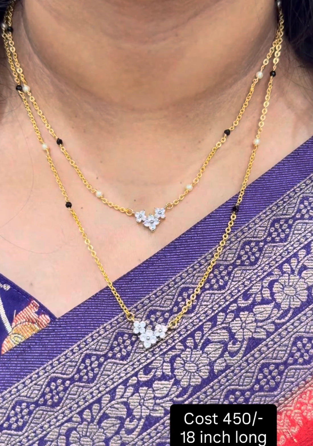 Beautiful GJ locket With Customised 2step Chandraharam Chain