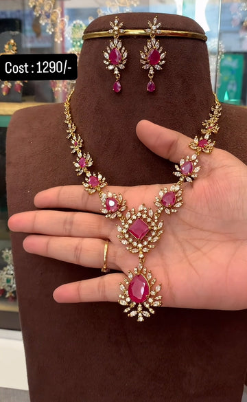 Beautiful ruby stone necklace