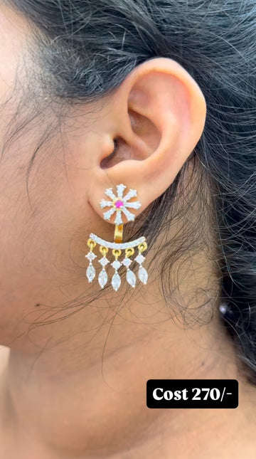 Beautiful pink stone ear cuffs