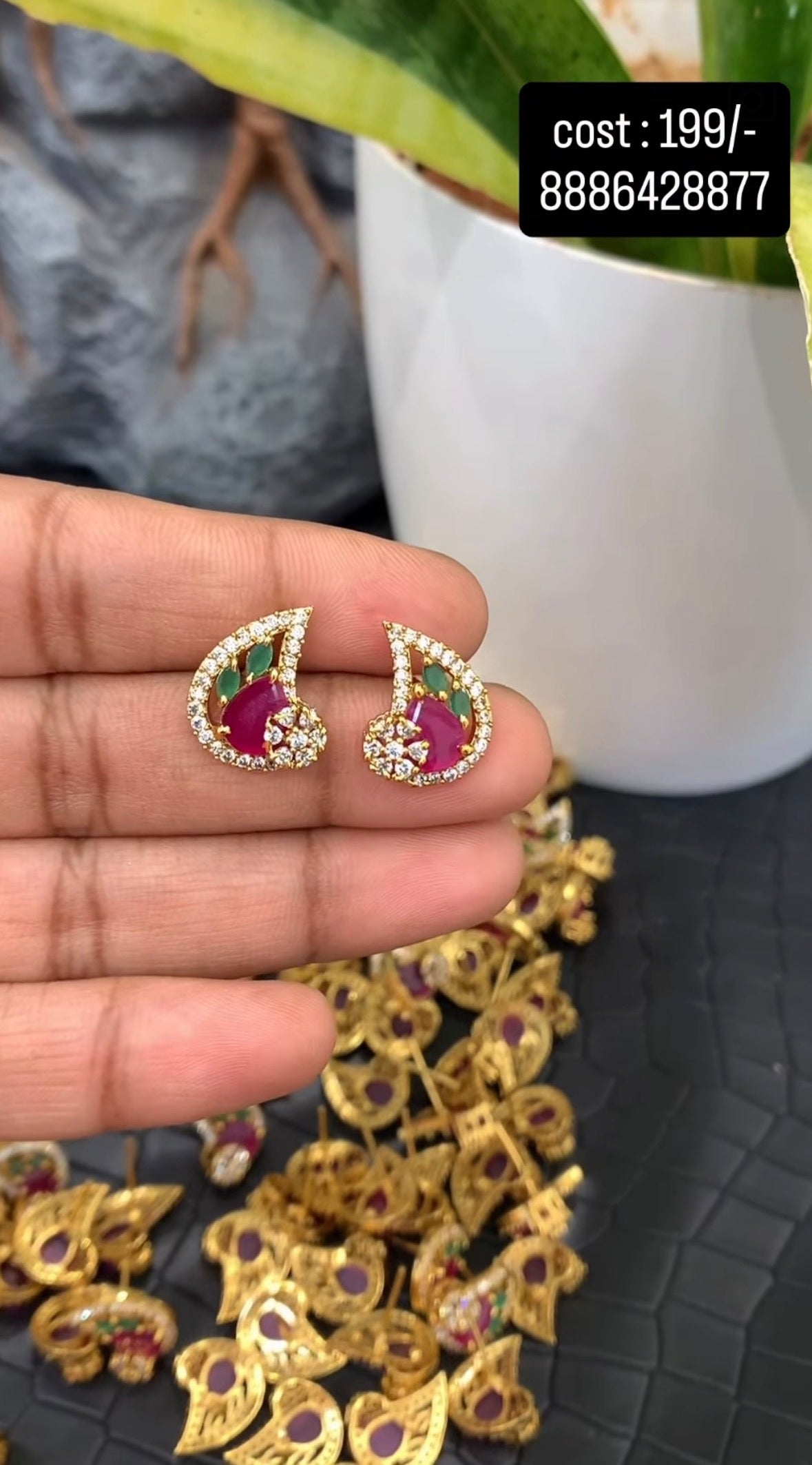 Beautiful multi stone pushback Studs