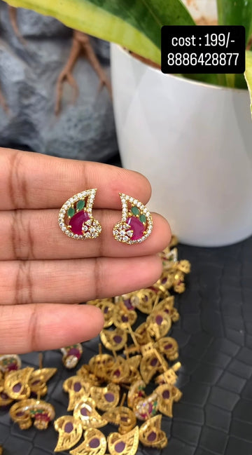 Beautiful multi stone pushback Studs