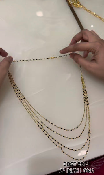 Beautiful customised 4 line blackbeads 22inchs