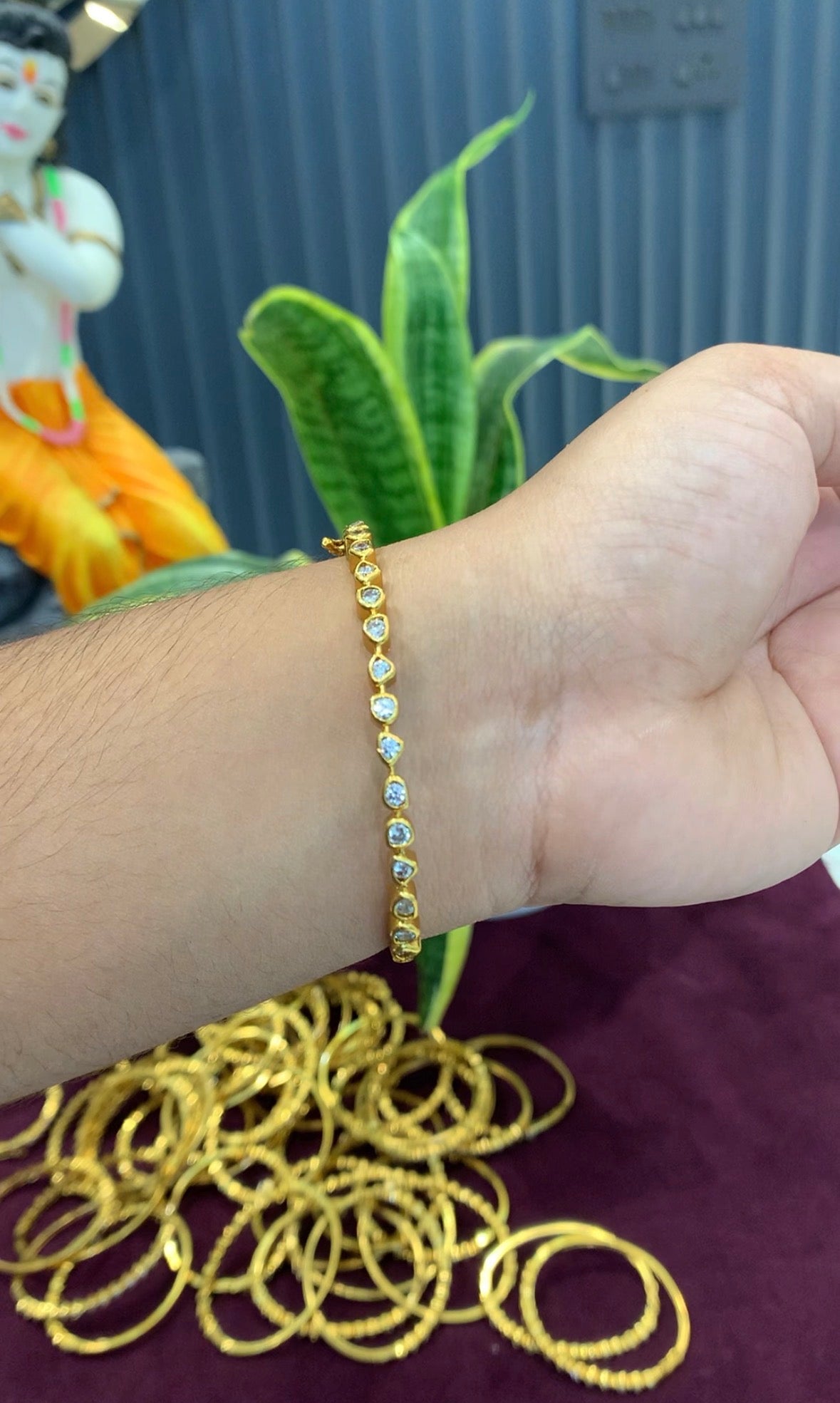 Beautiful uncut stone bracelet