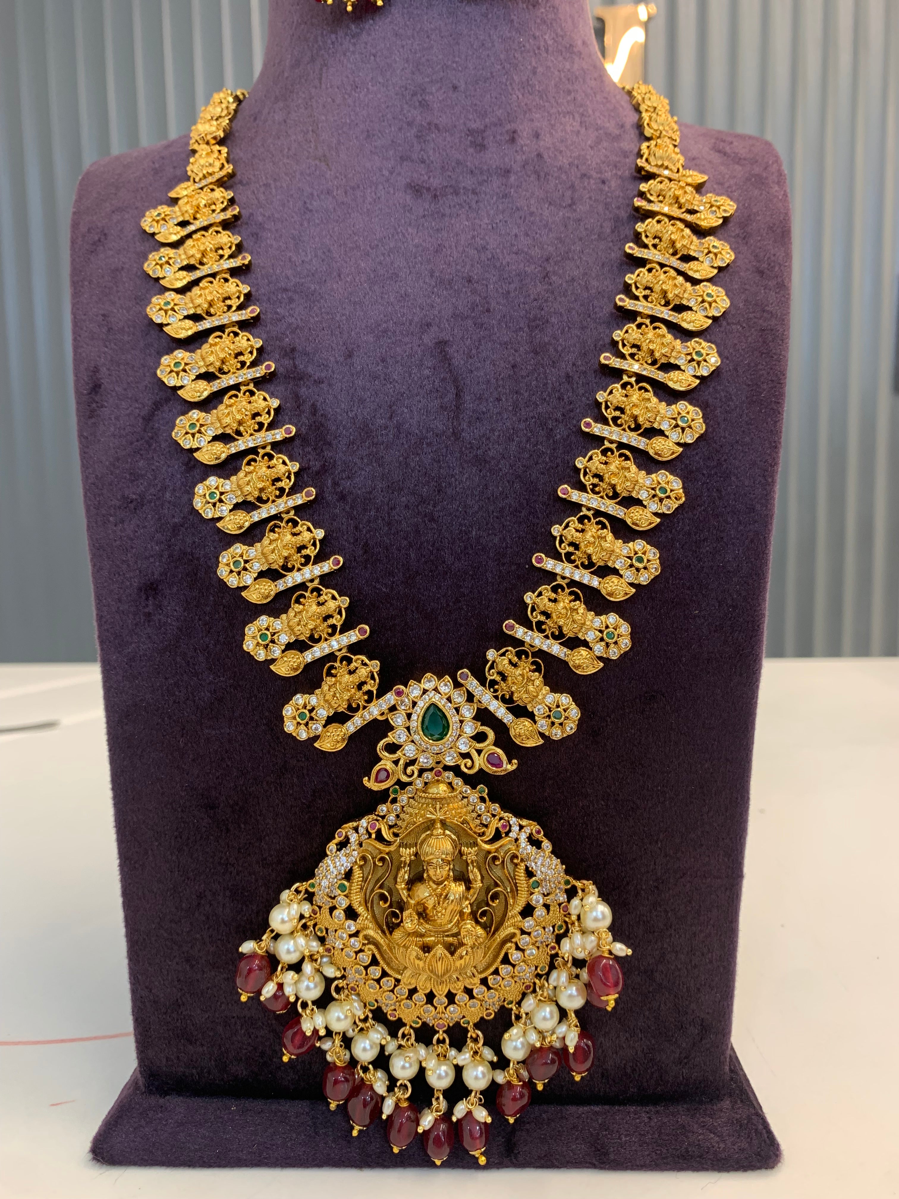 Beautiful Nakshi haram with red beads