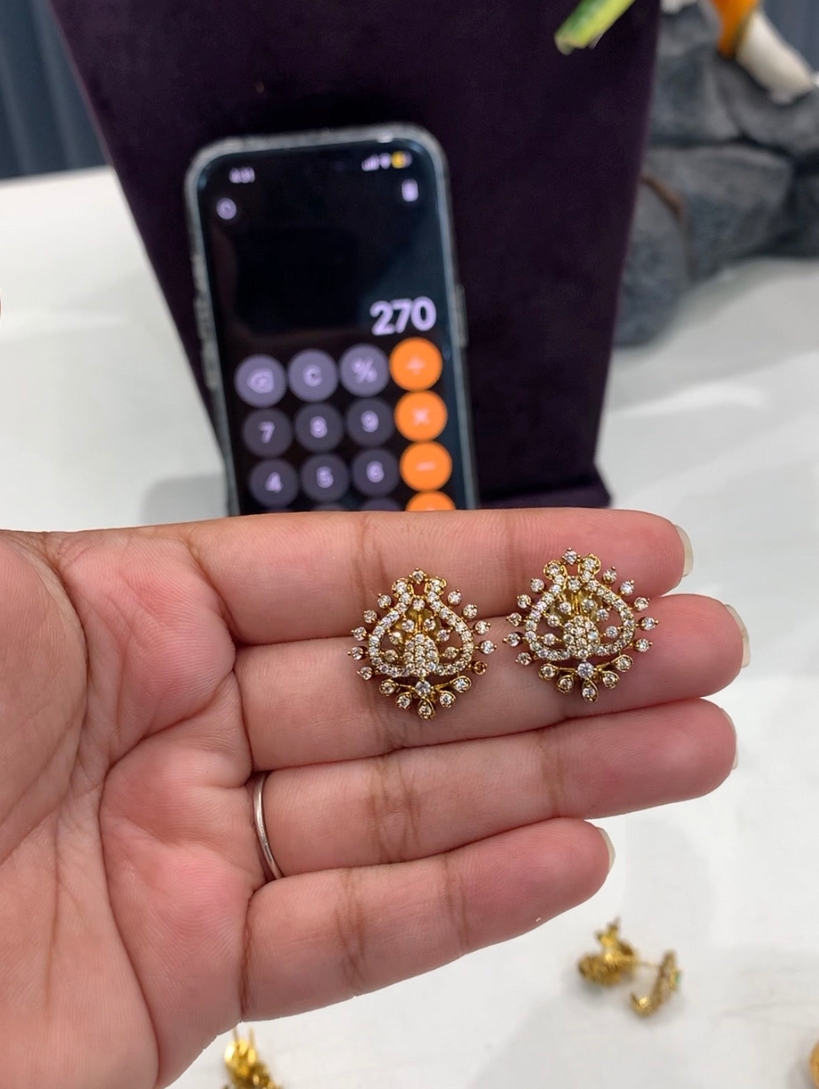 Beautiful diamond replica  studs @ashadam offer