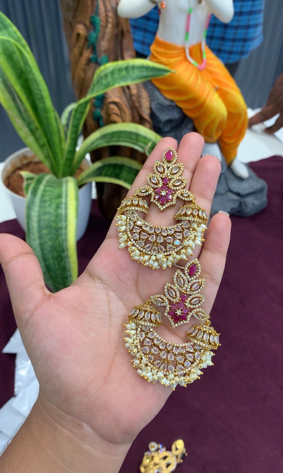 Beautiful party wear chandbali earrings