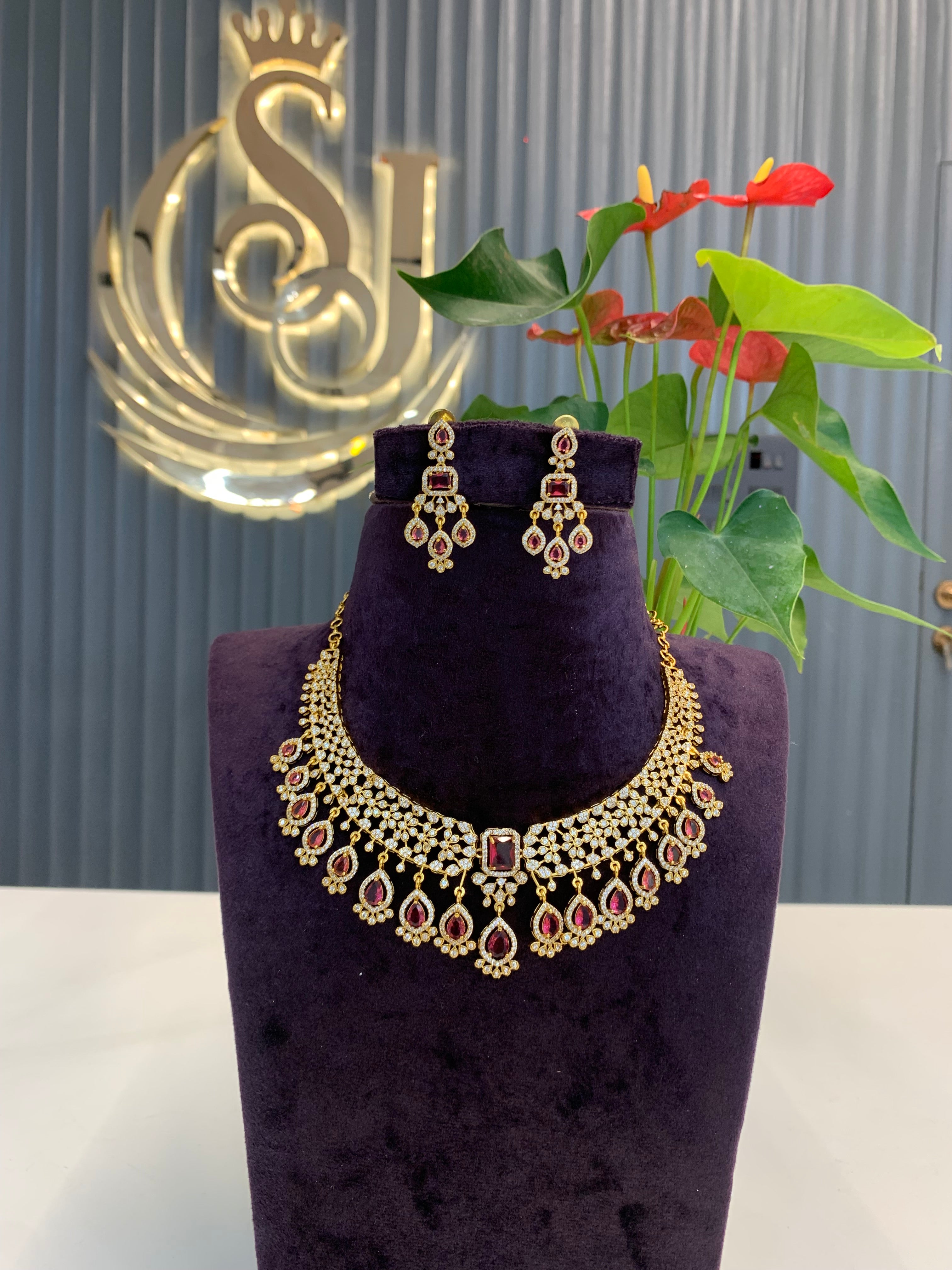 Beautiful red stone necklace