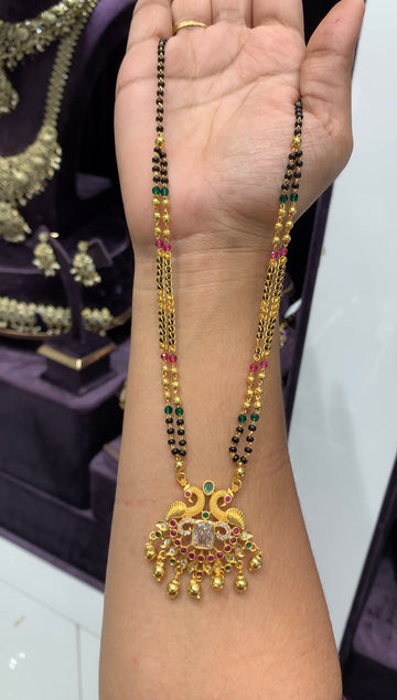 Peacock Gold Black beads